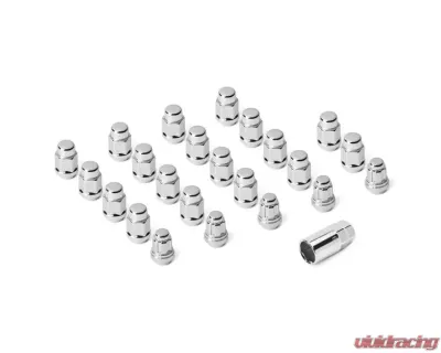 Quadratec 23 Piece Classic Acorn Style Wheel Lug Nut Kit in Chrome for Jeep 1976-2018 - 92806 9007